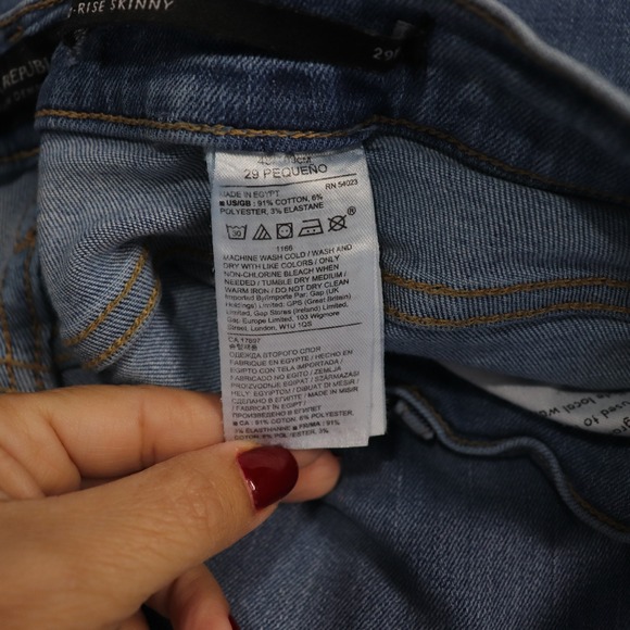 BANANA REPUBLIC Blue Mid Rise Skinny Premium Denim Jeans 29 - Picture 5 of 9